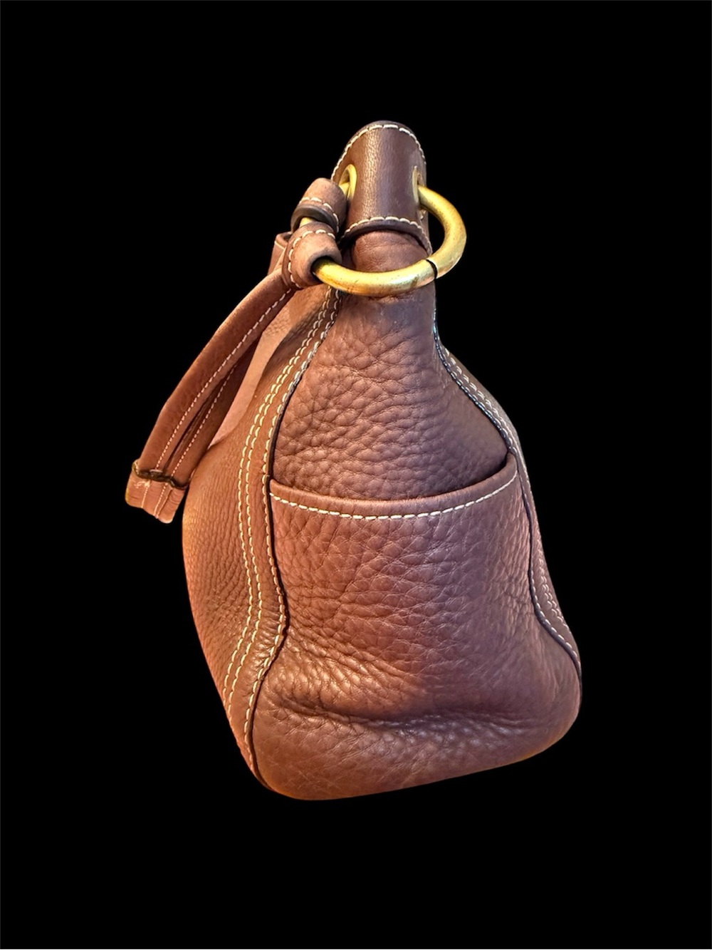 Fossil Brown Pebbled Leather Shoulder Bag - Picture 7 of 12